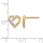 14k and Rhodium Marquise Diamond Heart Post Earrings - Image 4