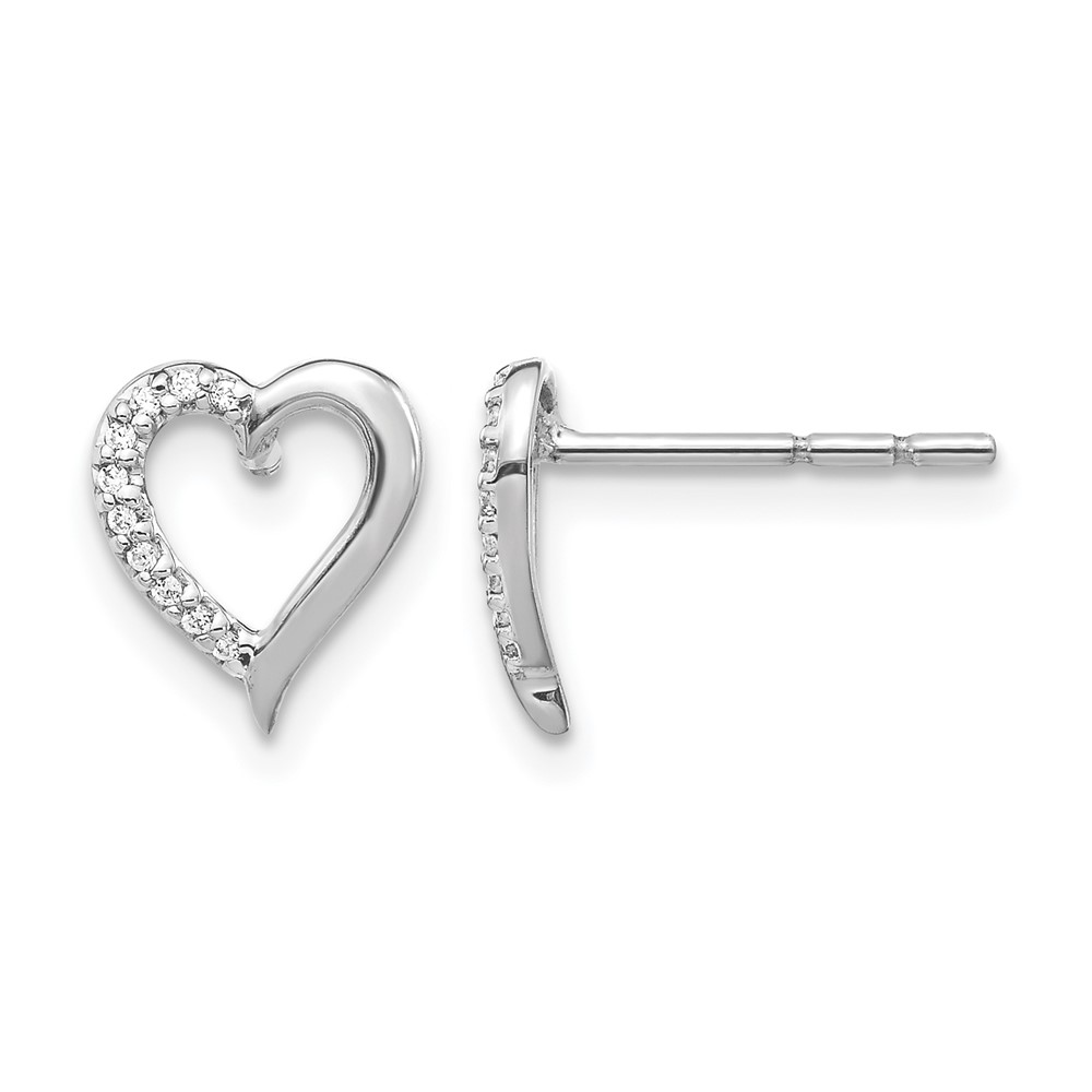 EM5521-005-WA.jpg 14k White Gold Diamond Heart Earrings - Image 1