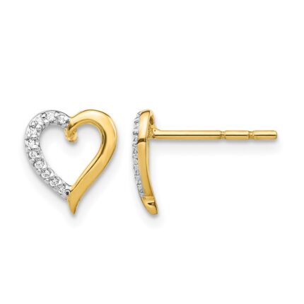 14k Diamond Heart Earrings