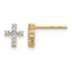 14k 1/10 carat Lab Grown Diamond VS/SI+ G+ Cross Post Earrings