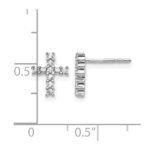 14k White Gold 1/5 carat Lab Grown Diamond VS/SI+ G+ Cross Post Earrings - Image 4