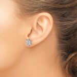 14k White Gold Diamond Snowflake Earrings - Image 3