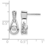 14k White Gold 1/4 carat Vibrant Moving Diamond Post Earrings - Image 2