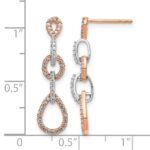 14k Two-Tone 1/2 carat Diamond Chain Dangle Post Earrings - Image 2