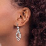 14k White Gold 1.1 carat Diamond Teardrop Hinged Dangle Earrings - Image 3