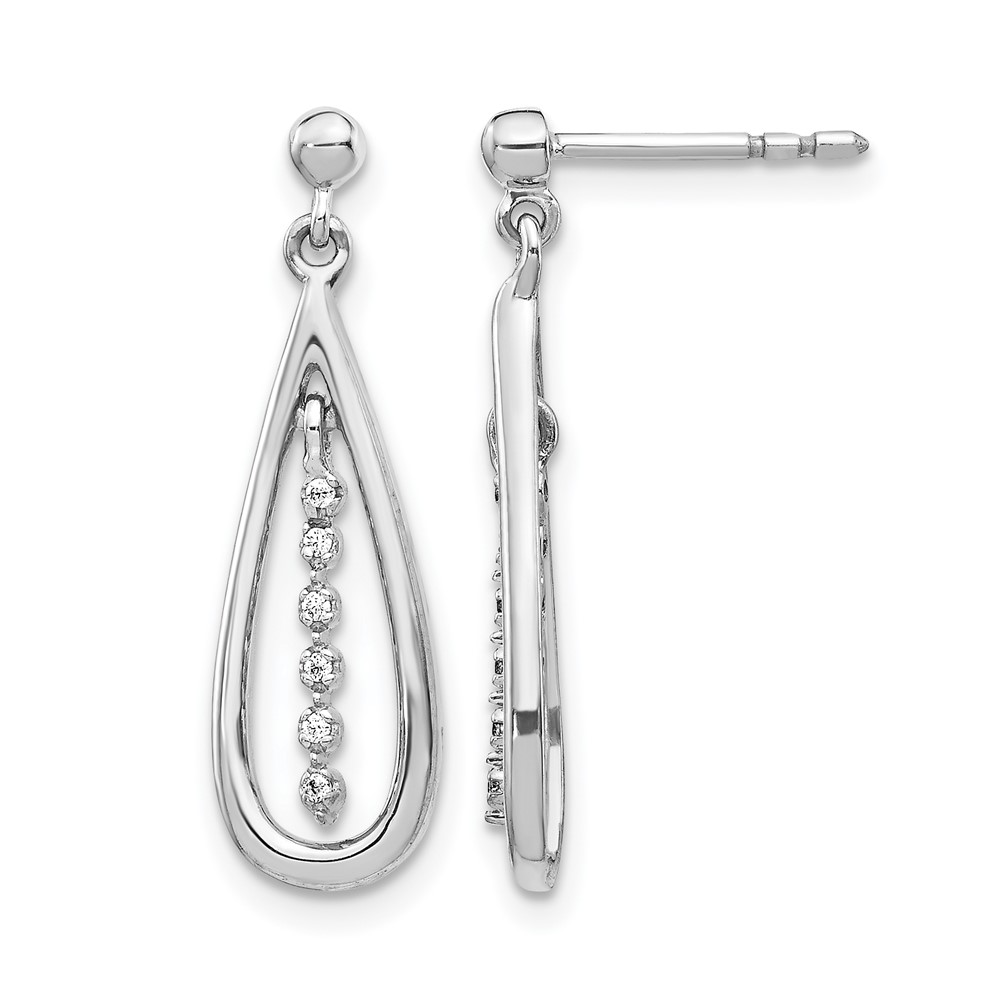 EM5563-004-1WA.jpg 10k White Gold Diamond Teardrop Post Earrings - Image 1