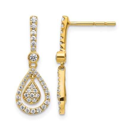 14k 1/2 carat Diamond Fancy Teardrop Dangle Post Earrings
