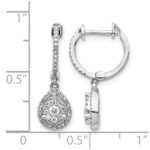 14k White Gold 1/2 carat Lab Grown Diamond VS/SI+ G+ Complete Halo Hinged Hoop Earrings - Image 4