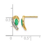 10k 1/20Ct Diamond and Emerald Earrings - Image 4