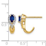 10k Yellow Gold Diamond and Sapphire Earrings - Image 4