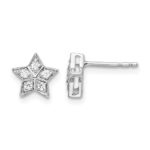 14k White Gold 1/10 carat Lab Grown Diamond VS/SI+ G+ Complete Star Post Earrings