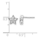 14k White Gold 1/10 carat Lab Grown Diamond VS/SI+ G+ Complete Star Post Earrings - Image 4