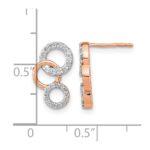 14k Rose Gold 1/4 carat Diamond Circles Post Earrings - Image 4