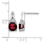 10k White Gold Garnet and Diamond Earrings - Image 4