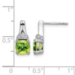14k White Gold Peridot and Diamond Earrings - Image 4