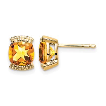 14k Citrine Post Earrings