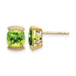 14k Peridot Post Earrings