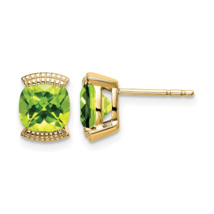 14k Peridot Post Earrings