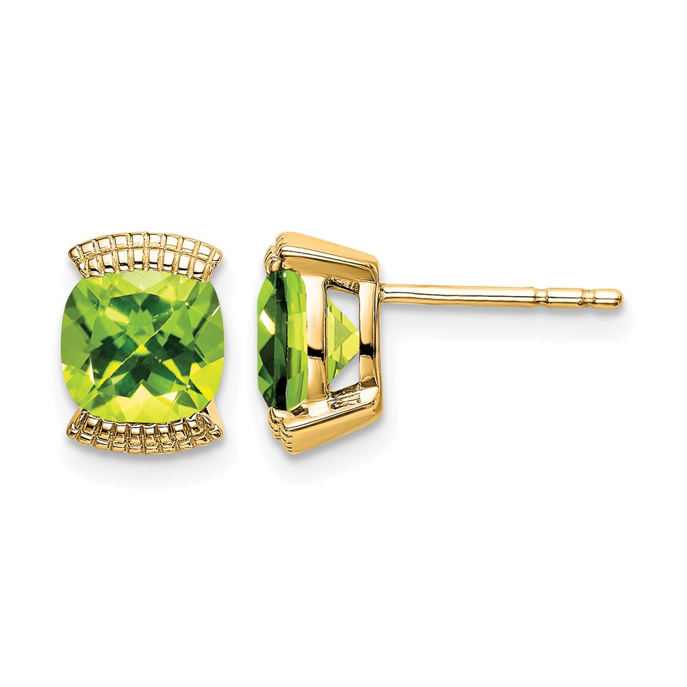 EM7080-PE-Y.jpg 14k Peridot Post Earrings - Image 1