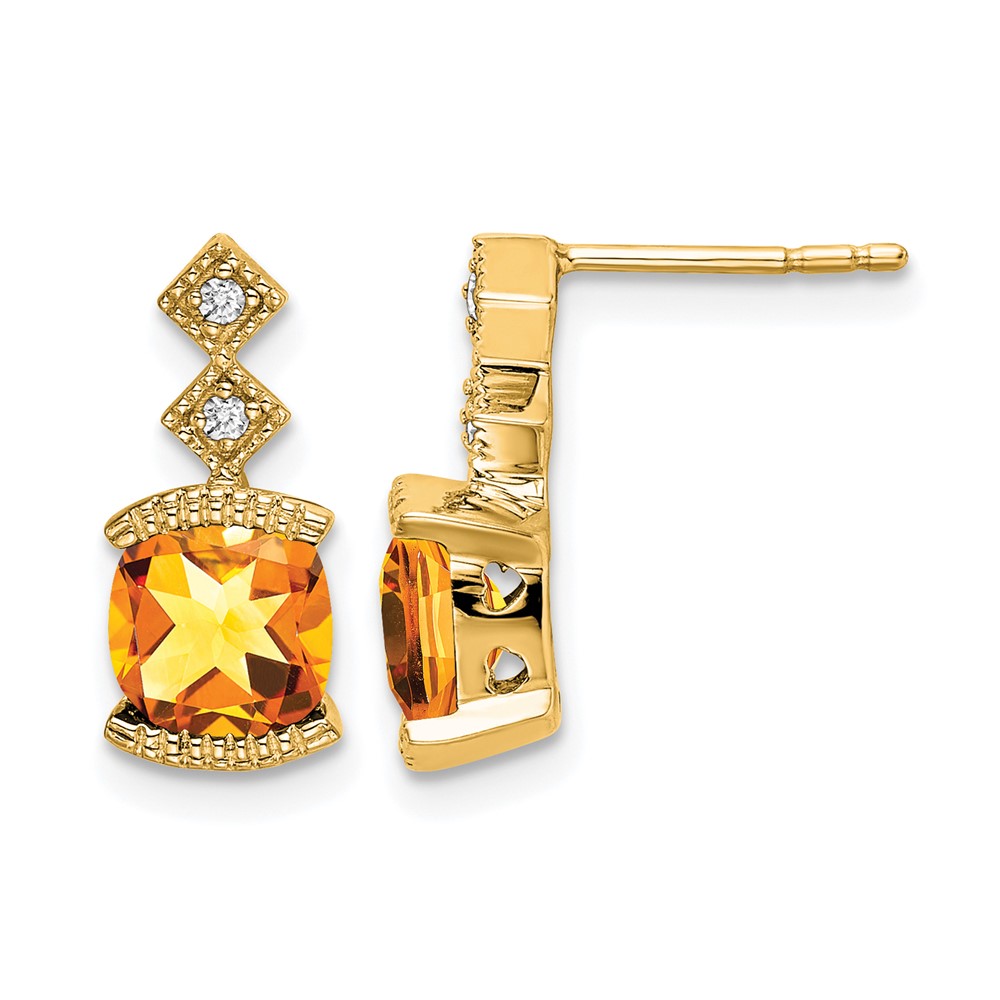 EM7081-CI-004-YA.jpg 14k Citrine and Diamond Earrings - Image 1
