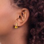 10k Cushion Citrine and Diamond Earrings - Image 3
