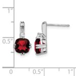 10k White Gold Cushion Garnet and Diamond Earrings - Image 4
