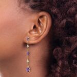 14k Amethyst and White Topaz Dangle Earrings - Image 3