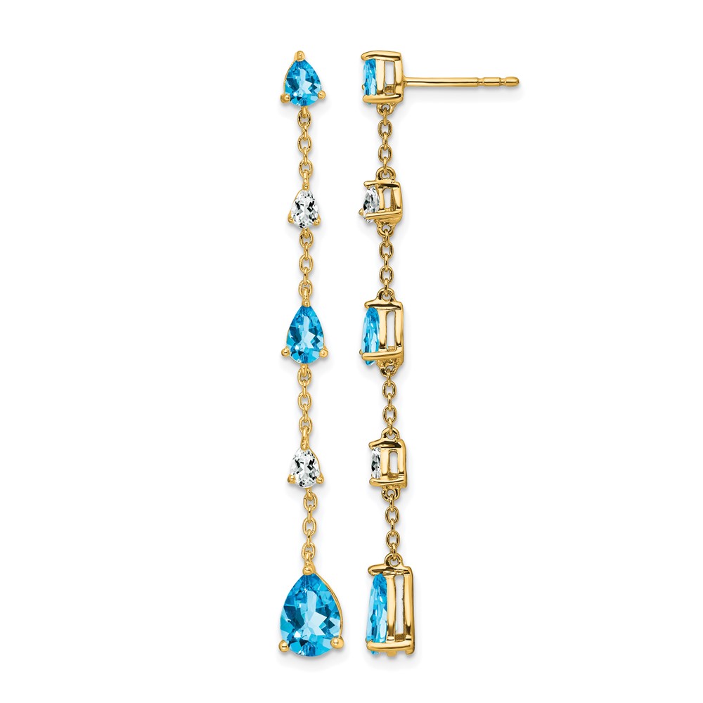 EM7090-BT-YA.jpg 14k Blue Topaz and White Topaz Dangle Earrings - Image 1