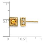 14k Square Citrine and Diamond Earrings - Image 2