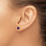 14k White Gold Round Amethyst Earrings - Image 3