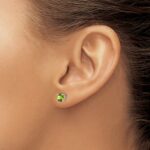 14k White Gold Round Peridot Earrings - Image 3