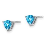 14k White Gold Trillion Blue Topaz Earrings - Image 2