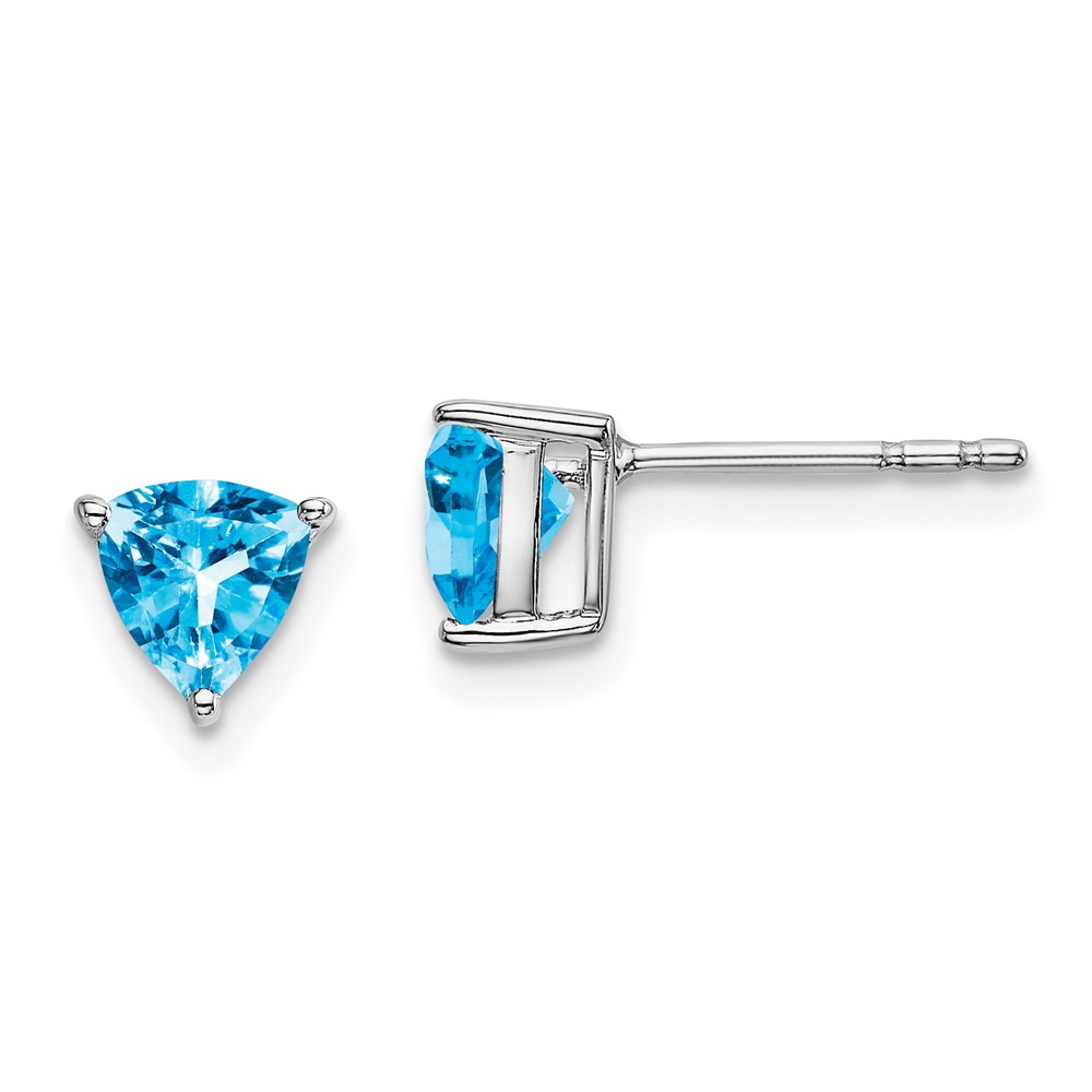 EM7100-BT-W.jpg 14k White Gold Trillion Blue Topaz Earrings - Image 1