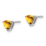 14k White Gold Trillion Citrine Earrings - Image 2