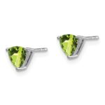 14k White Gold Trillion Peridot Earrings - Image 2