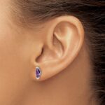 14k White Gold Marquise Amethyst and Diamond Earrings - Image 3