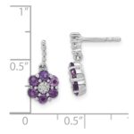 14k White Gold Amethyst and Diamond Earrings - Image 4