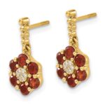 14k Garnet and Diamond Earrings - Image 2