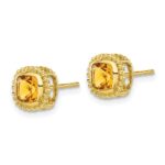 10k Cushion Citrine Earrings - Image 2
