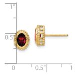 14k Oval Garnet Post Earrings - Image 4
