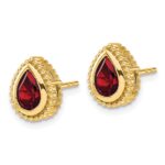 14k Pear Garnet Post Earrings - Image 2