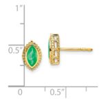 14k 6x3mm Marquise Emerald Post Earrings - Image 4