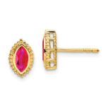 14k 6x3mm Marquise Ruby Post Earrings