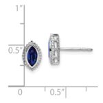 14k White Gold 6x3mm Marquise Sapphire Post Earrings - Image 4