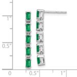 14k White Gold Emerald-cut Emerald 5-stone Dangle Post Earrings - Image 4