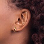 10k Yellow Gold Cushion Cr. Ruby and Diamond Earrings - Image 3