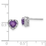 Sterling Silver Rhodium-plated Amethyst and Diamond Earrings - Image 4