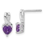 Sterling Silver Rhodium-plated Amethyst and Diamond Earrings
