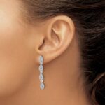 14k White Gold 3/4 carat Lab Grown Diamond VS/SI+ G+ Complete Dangle Teardrop Post Earrings - Image 3