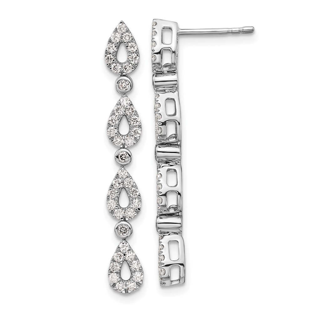 EM7450-080-WAA.jpg 14k White Gold 3/4 carat Lab Grown Diamond VS/SI+ G+ Complete Dangle Teardrop Post Earrings - Image 1